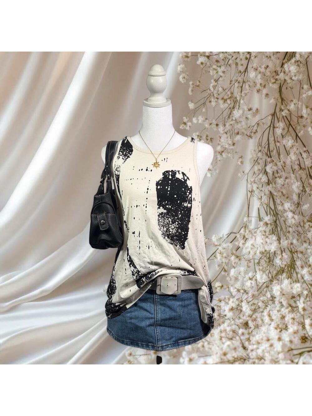 Y2K HARLEY-DAVIDSON GRAPHIC RACERBACK TANK CREAM